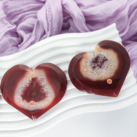 Druzy Carnelian Heart Crystal Carving Strength Crystals - Picture 7 of 8